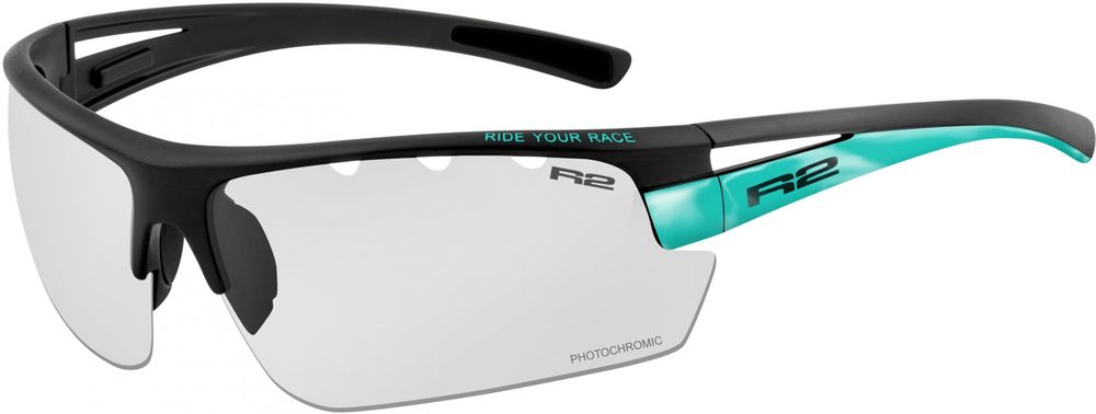 R2 športové okuliare SKINNER XL, čierne-tyrkysové